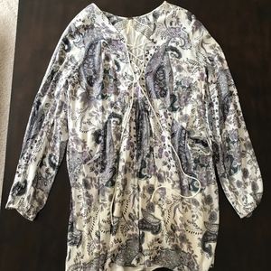 Free People White Floral Tunic Dress Large